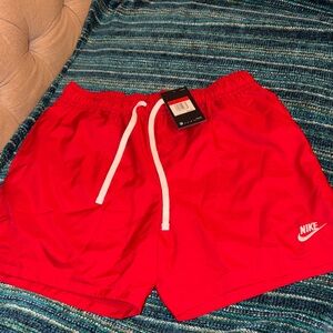 NWT Nike Men’s Red Athletic Shorts with White Drawstring Adult Medium